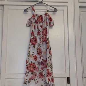 Floral Girls Dress over the shoulder
